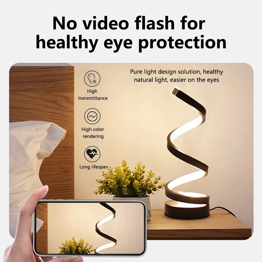 LED Night Light Spiral Table Lamp Modern Bedside Lamps Dimmable Night Lamp Office Living Room Bedroom Decoration Night Lights-4