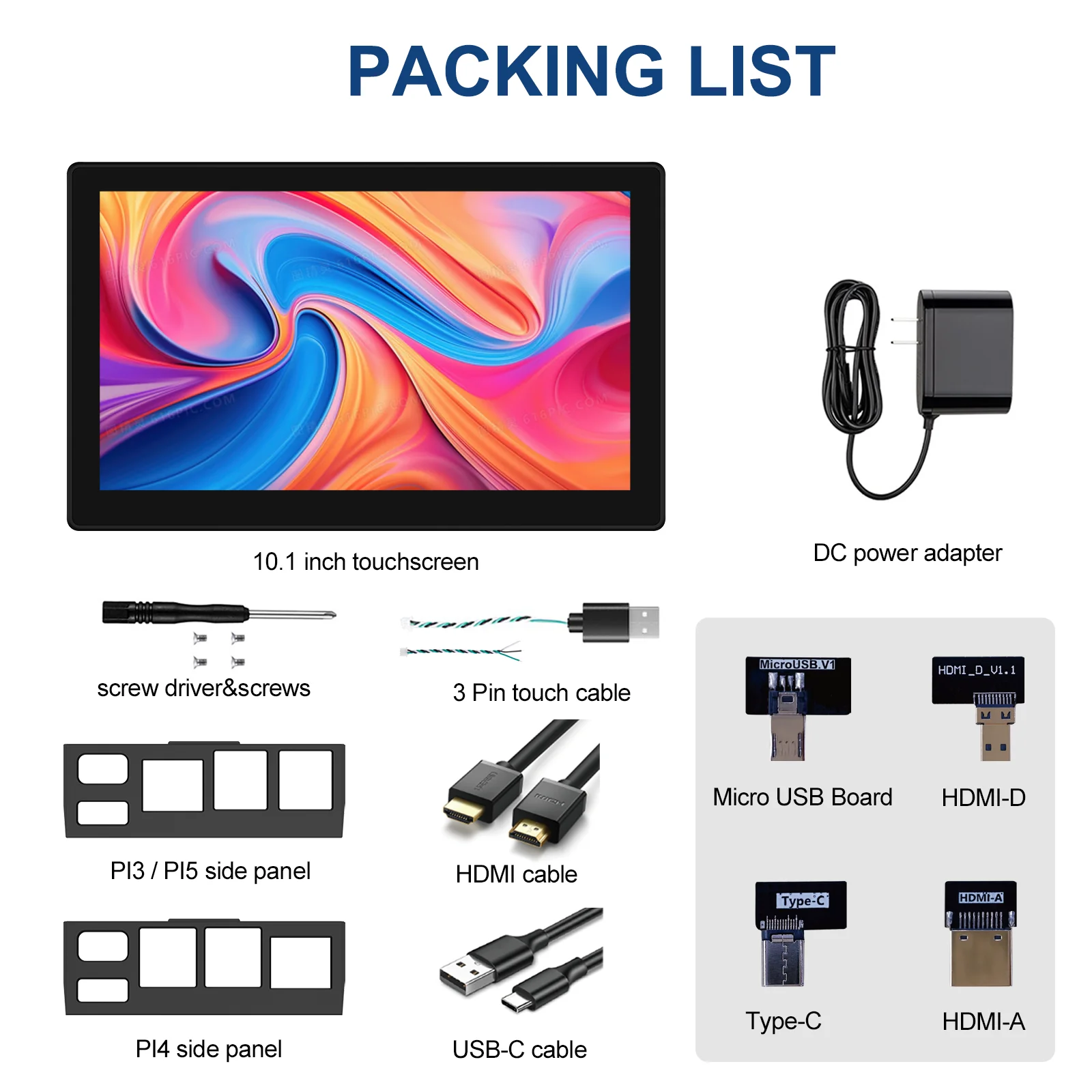 10.1 inch Touch Screen Raspberry Pi Monitor 1920x1200 LCD 16:9 60Hz Raspberry Pi 5 4 3 Industrial Display for Python-6