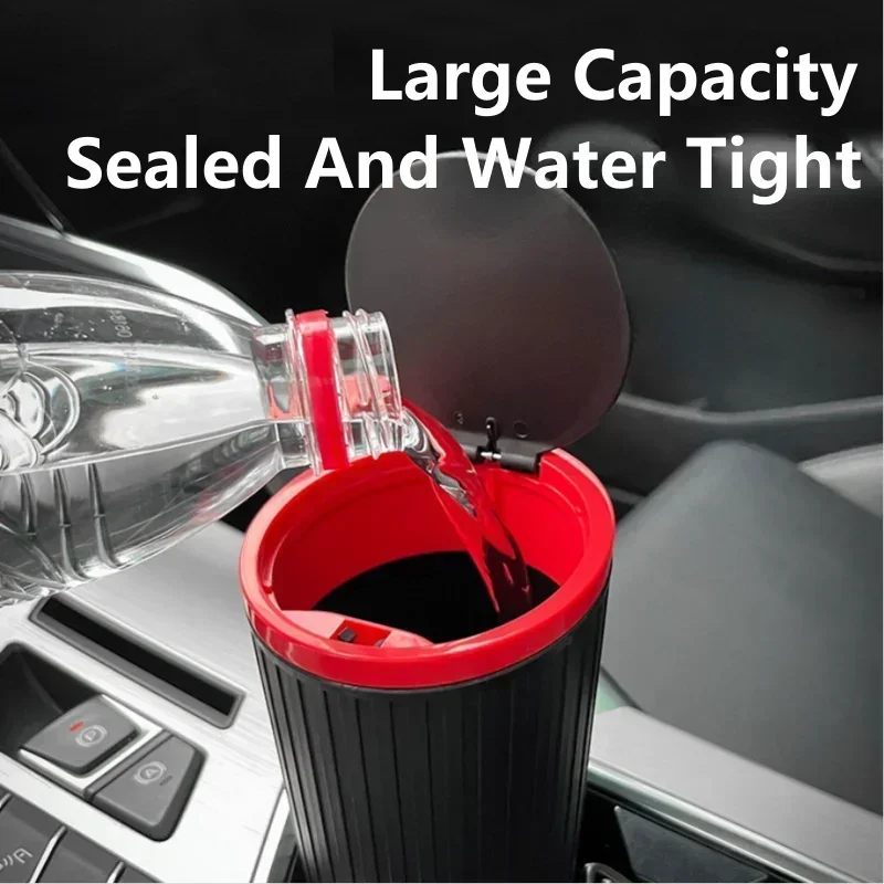 Car Trash Bin Can Mini Auto Dust Organizer Car Interior Rubbish Bag Garbage Container Storage Box Bucket Auto Accessories-3