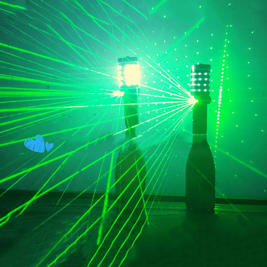 LED Flash Stick With Two head Laser Projector Light Champagne Bottle LED Strobe Baton Party Club Bar Bottle Service Sparkler-2