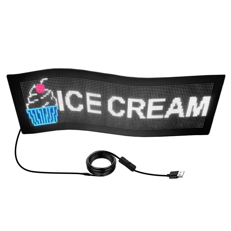 LED Screen Sign Bluetooth Scrolling Message display Board App Control Soft Flexible Led Panel Car Display for Store Advertising-6