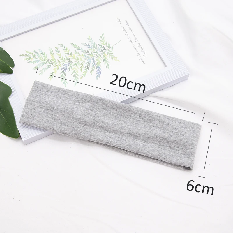 Elastic Cotton HairBand Fashion Headbands for Women Men Solid Running Fitness Yoga Hair Bands Stretch Makeup Hair Accessories-2