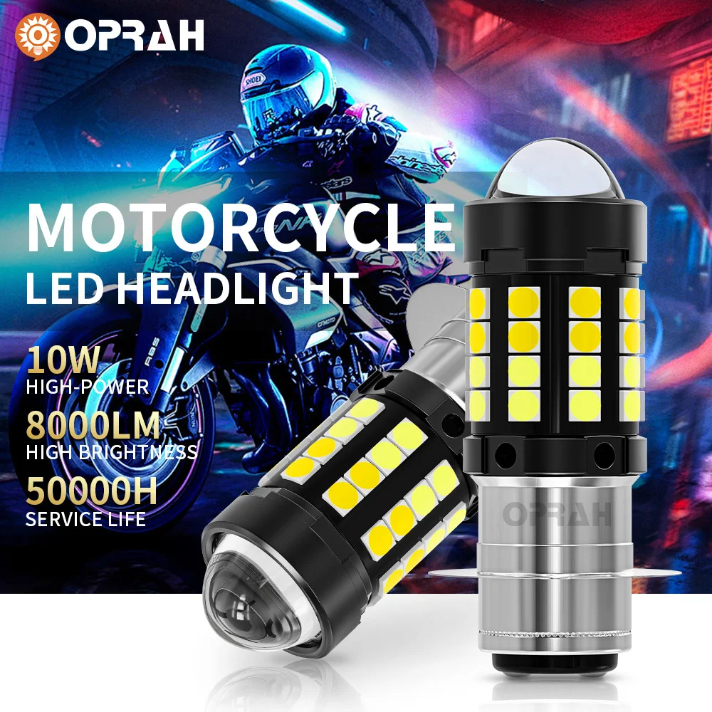 P15D LED Motorcycle Motorbike Light High Low Beam Fog Lamp Dual Color White Amber Headlight for Motobike Scooter Running Light-2