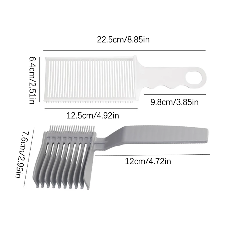 2PCS Kit Upgrade Barber Flat Top Hair Cut Combs Men's Arc Design Curved Positioning Hair Clipper Combs Salon Hairdresser Tools-6