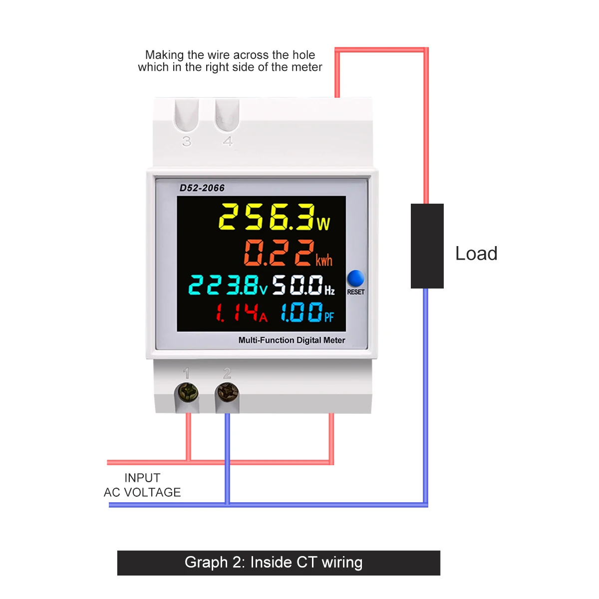 6IN1 din rail AC monitor 110V 220V 380V 100A Voltage Current Power Factor Active KWH Electric energy Frequency meter VOLT AMP-6