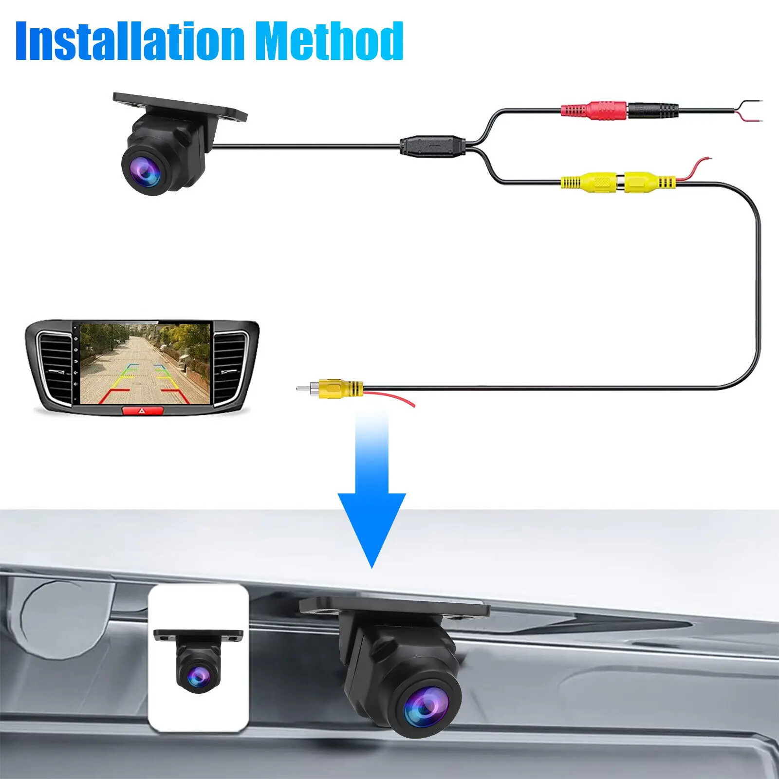 1080P Car Rear View Camera 170° Wide Angle Adjustable Anti-Interference Night Vision Waterproof Auto Parking Backup Camera New-6