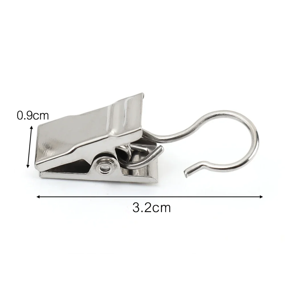 10/50Pcs Metal Mini Curtain Clips with Hook Multifunctional Shower Curtain Hook Home Photos Decoration Clips Window Accessories-6