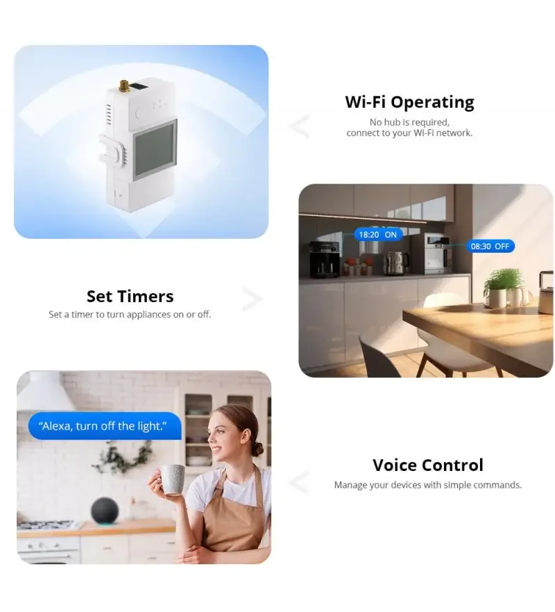 SONOFF POWCT WiFi POW Ring Smart Power Meter Switch 100A Energy Monitor Split Core Current Transformer Data Hold eWeLink Control-6