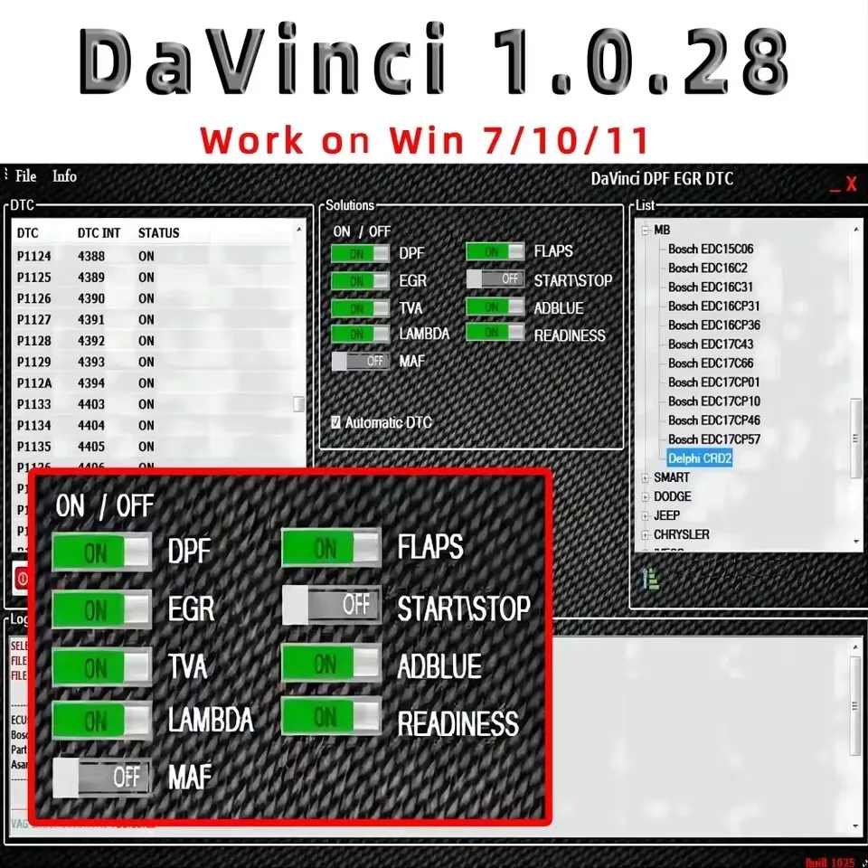 DPF EGR La.mbda Davvinci1.0.28 Software  diagnóstico de reparación Winols 4.7 autodata 3.45 sof, latest version, activate unlim-2
