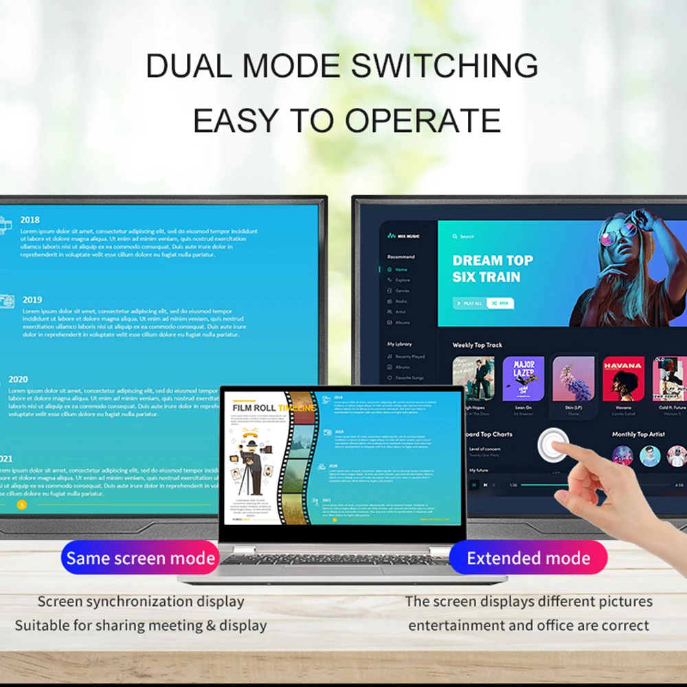 LANLIPU 14 Inch Portable Monitor  Touch Screen 16:10 400cd/m2 Gaming Computer Extend Display For XBox PS4/ 5 Switch Loptop-5