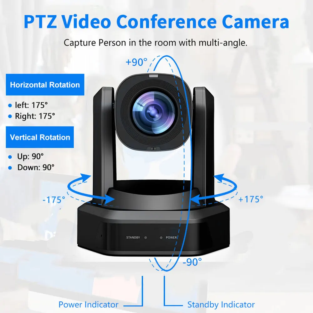 Runpu 1080P/60fps NDI Conference PTZ Video Camera 12/20/30x Zoom Ai Auto Tracking PTZ SDI Camera HDMI USB Outputs Support POE-2