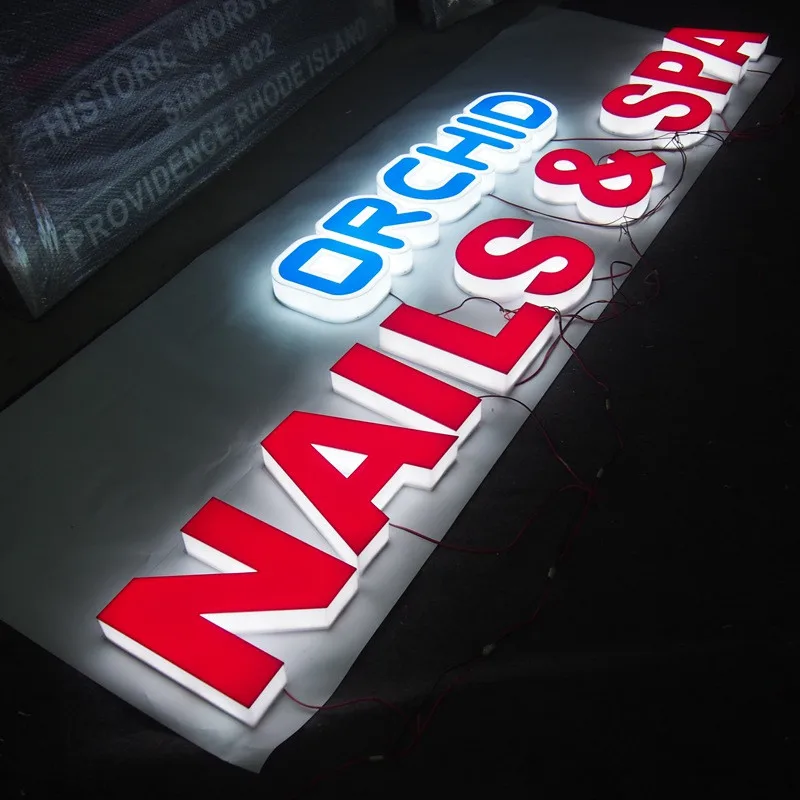 Customized Outdoor Metal LED Logo Lighting 3D Letter Company Commercial Sign Light Custom Business Name Plaque Illumination-2