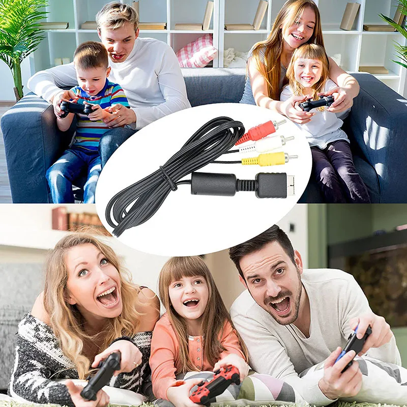 AV Cable for PS3 PS2 PS1 PlayStation Console Audio Video Extend Cord Game Player to LCD Monitor TV RCA Wire Converter Adapter-3