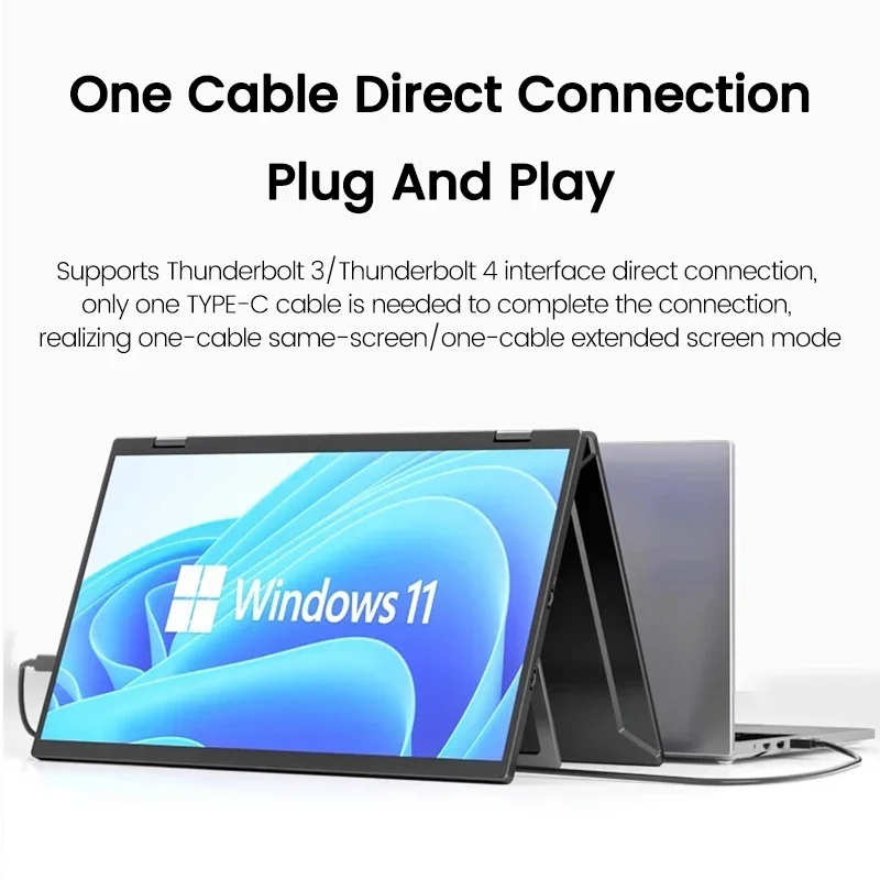 2025 15.6 Dual Screen 1920*1080P 60Hz Touch/Non-Touch Portable Monitor IPS Low Blue Light Eye Protection 360° Folding Drive-free-6