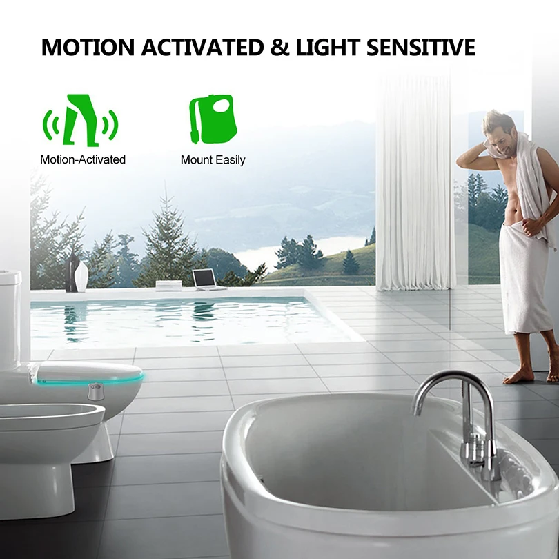 Toilet Night Light PIR Motion Sensor Toilet Lights LED Washroom Night Lamp 16 Colors Toilet Bowl Lighting For Bathroom Washroom-5