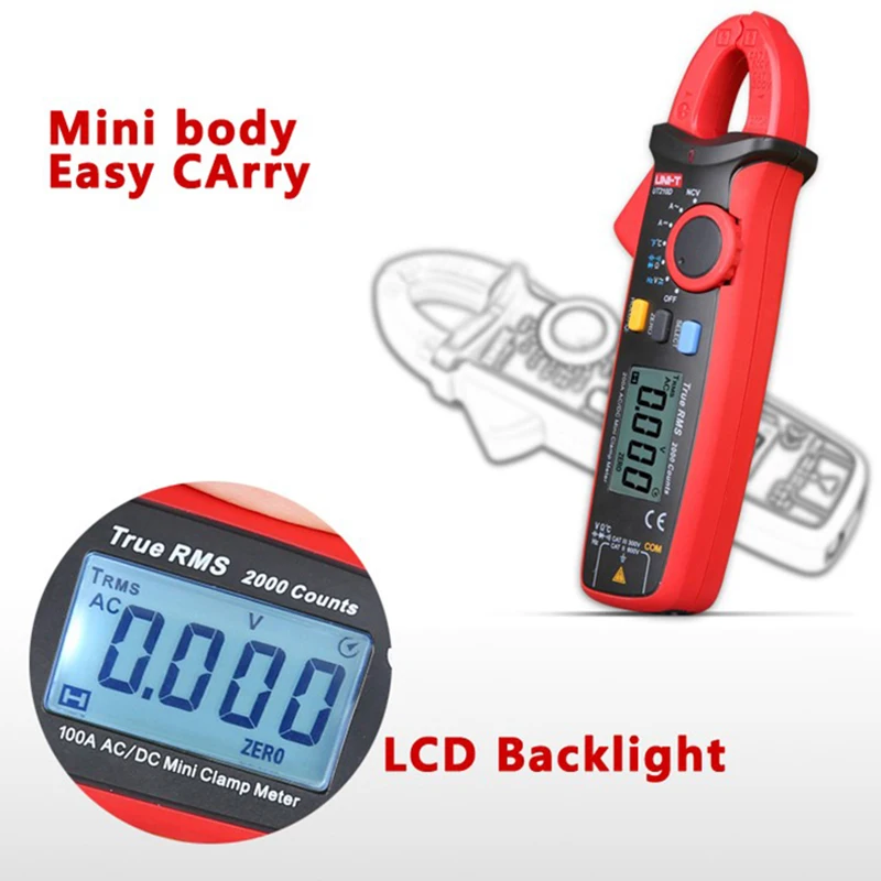 UNI-T UT210E UT210D Digital AC DC Current Clamp Meter True RMS Pliers Ammeter Voltage Tester Frequency Meter-4