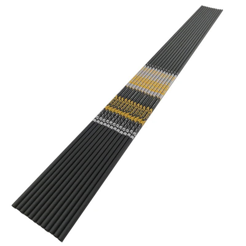 +/-0.001 Arrows Archery Spine 350 - 1000 ID4.2mm Carbon Arrows Shaft Vanes Recurve Bow LongBow Hunting Shooting 12Set-2