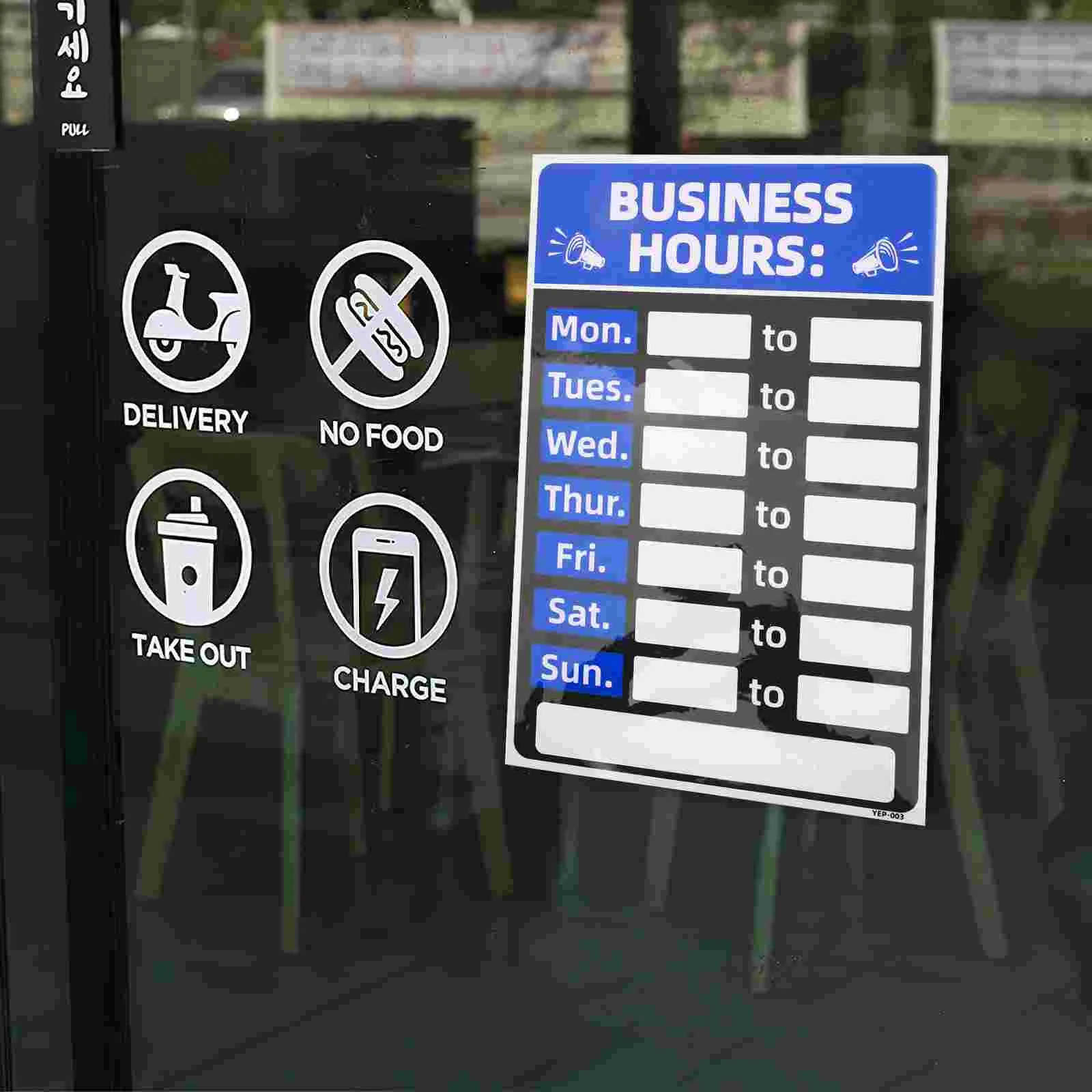 Business Sign Emblems Hours of Operation Signs Shop Stickers Adhesive Office Door Pvc Open Closed for Retail-3