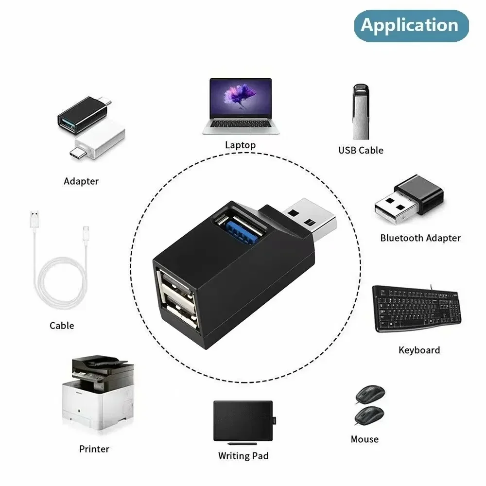USB 3.0 HUB Extender Car Splitter Multi Port USB Hubs 2.0 Laptop Office Multi Function Reading Usb Disk Charging Adapter-3