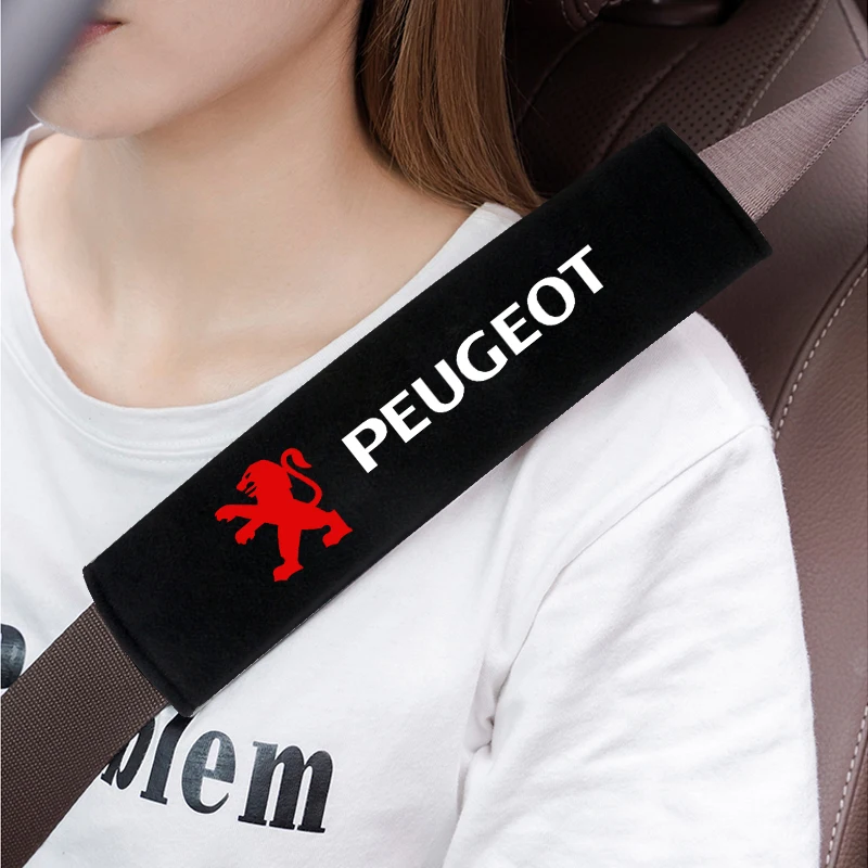 2PCS Car Interior Accessories Auto Seat Belt Cover Shoulder Pads For Peugeot 206 307 308 3008 207 208 407 508 2008 Car Styling-3