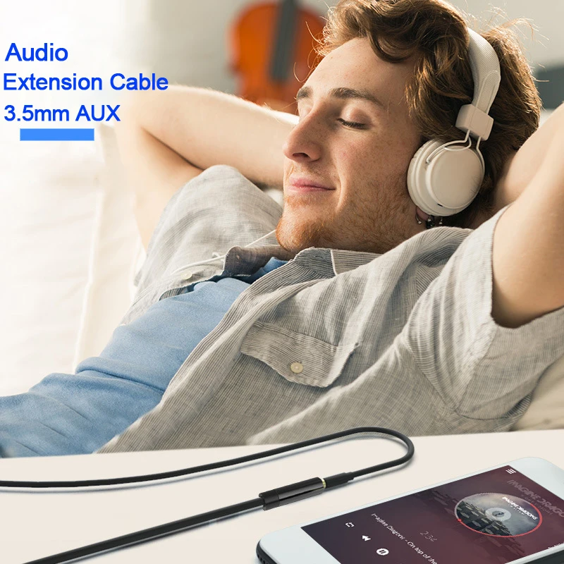 3.5mm Jack Aux Cable Audio Extension Cable For Headphones Speaker Extender Cord For Mobile Phone Car PC Amplifier MP3/MP4 Player-2