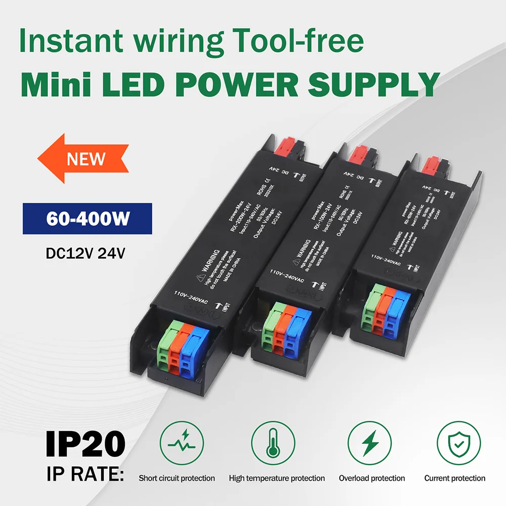 Ultra Thin Lighting Transformers 110V 220V to 12V 24V 60W 100W 200W 300W 400W For CCTV LED Strip Power Supply Adapter Driver-3
