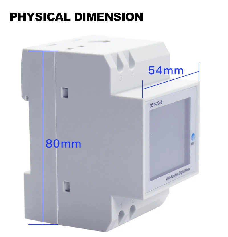Single Phase Energy Meter Din Rail Electricity Usage Monitor AC 40-300V 100A Voltmeter Ammeter Watt Kwh Frequency Power Meter-5