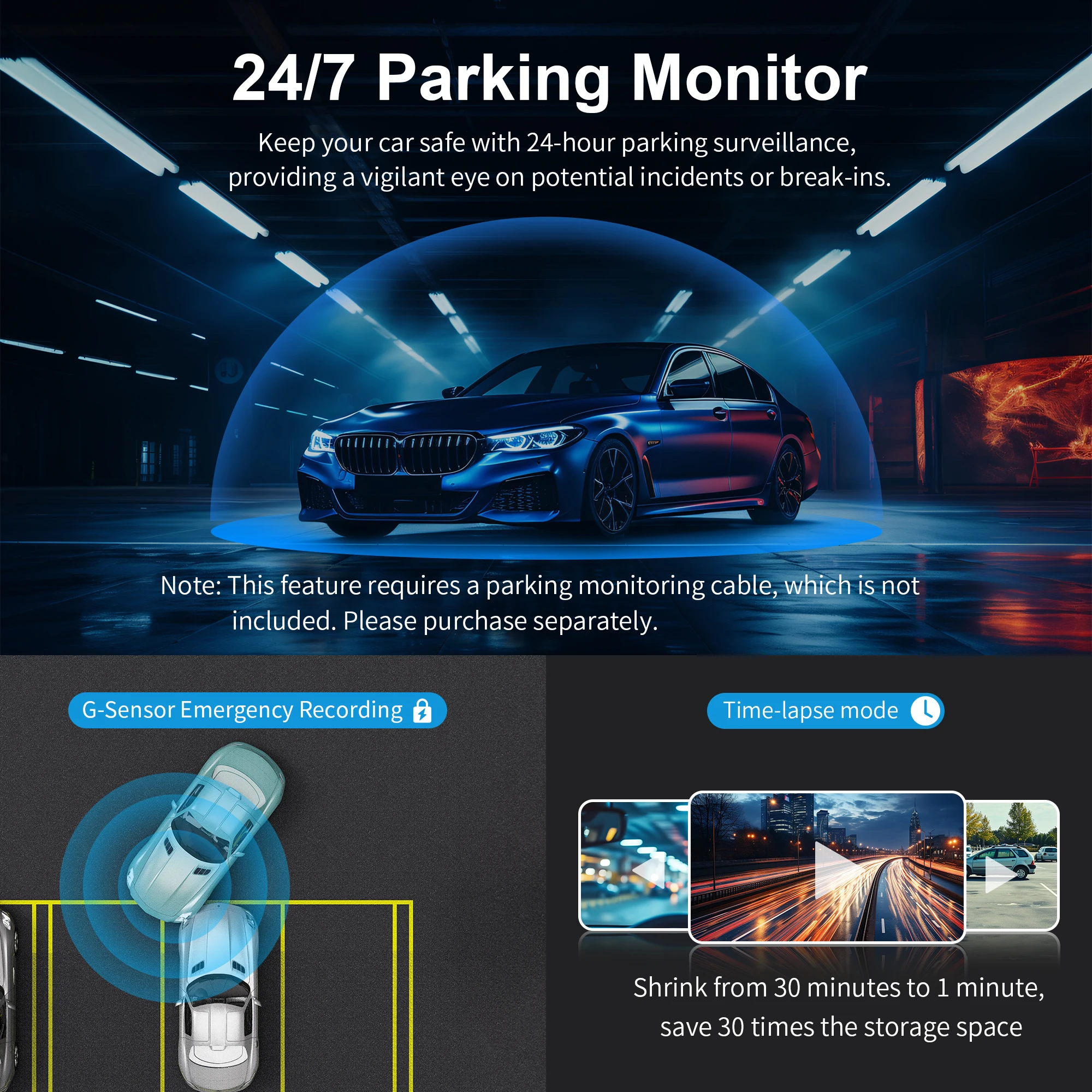 1440P KAWA Car DVR D6 Dash Cam 2K Video Recorder WiFi/App/Voice Control Dash Camera WDR G sensor Night Vision Hidden Dashcam-5