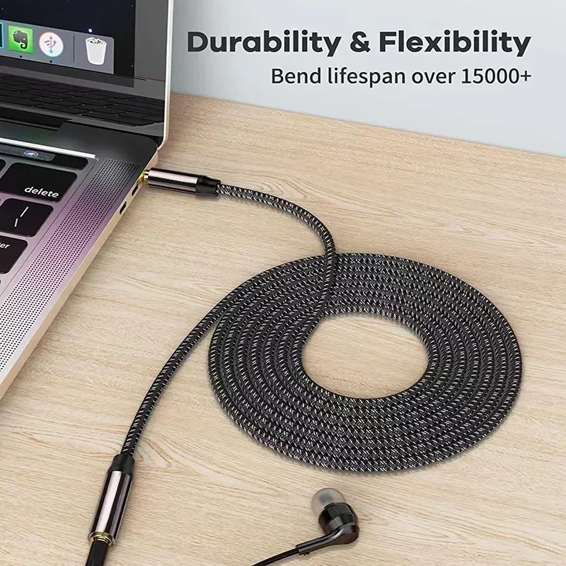 3.5mm AUX Stereo Audio Cable Male To Female Headphone Extension Cables for Earphone IPad Smartphone Tablet Media Player Etc-2