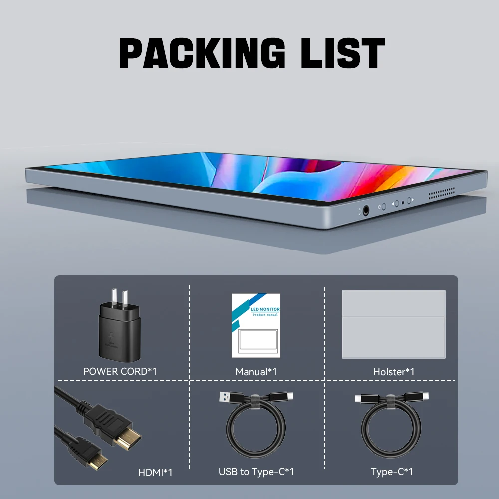 OLED 2K Touch Portable Monitor 10.5inch 2560X1600 16:10 IPS Screen with type-c mini hdmi Second Display for Laptop PC Xbox PS4/5-6