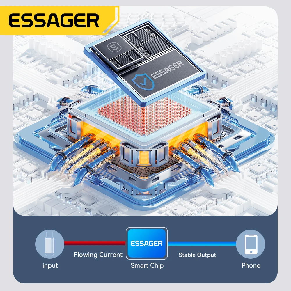 Essager 120W USB  Type C Cable Fast Charging USB C Charger Cord For For iPhone 15 14 13 12 Huawei With Led Digital Display Cable-4