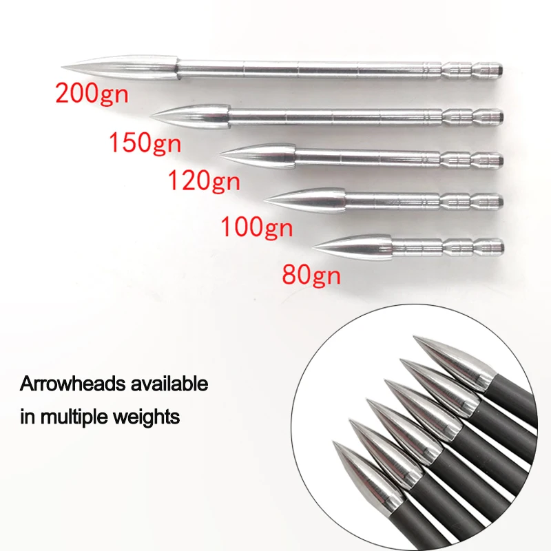 Archery Carbon Arrows Shaft ID4.2mm Spine 350-900 1.75inch Plastic Vanes 80 Grain Points for Recurve Bow Archery shooting 12pcs-4