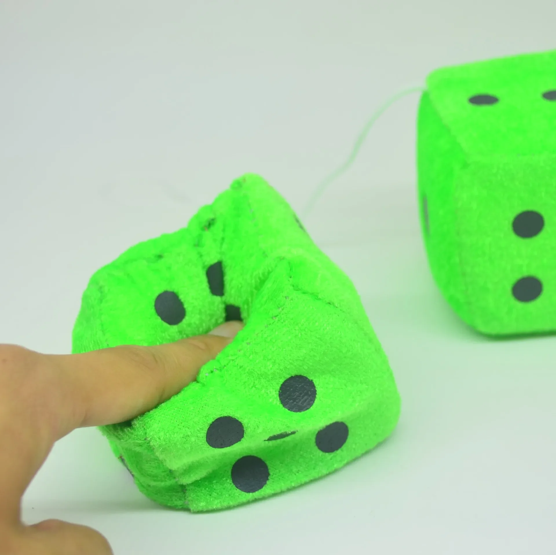 2PCS Auto sSoft Fuzzy Dice Dots Rear View Mirror Hanger Decoration Car Styling Interior Accessorie 6 Colors-4
