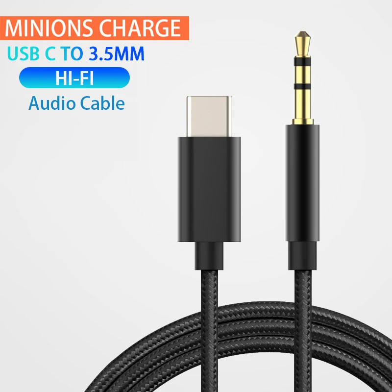 Usb Type C To 3.5mm Aux Audio Cable Headset Speaker Headphone Jack Adapter Car Aux for Samsung S20 Plus Note 20 S21 Ultra Tab S7-6