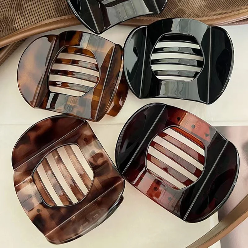 New Korean Acetic Acid Hair Clip Hair Accessories Women's Spoon Clip Spring Clip Leopard Hair Clip Top Clip Simple Headpiece-5