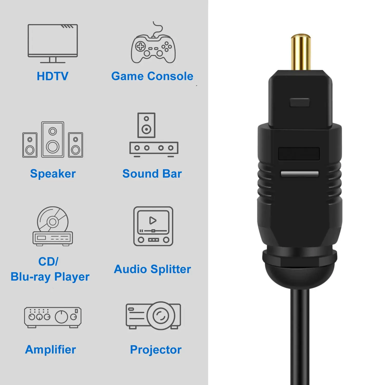Digital Optical Audio Toslink Cable Gold Plated 6FT 1.8M 3M SPDIF MD DVD Gold Plated Cable High Quality-5