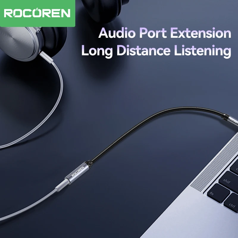 Rocoren AUX Cable 3.5mm Jack Male to Female Audio Extension Speaker Cable Converter For Phone Headphones Laptops Tablets adapter-6