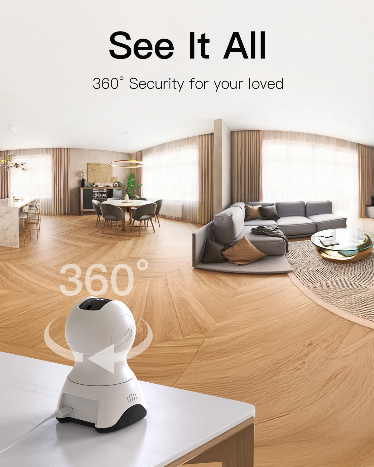 VIMTAG 4MP 360° Camera WIFI Auto Track 2-Way Audio IR Night Vision AI Human Detection IP Camera PTZ Indoor Security Surveillance-3