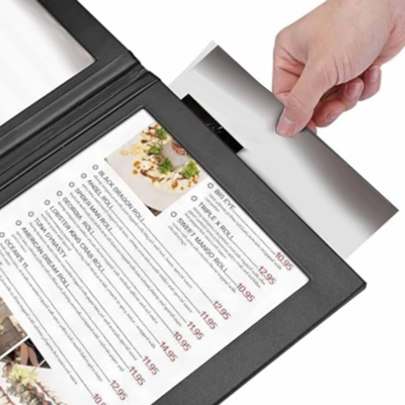 YLS-Rechargeable LED Light Menu Book PU Leather Display Book Night Club Restaurants Beer Bar Shop Cafe-4