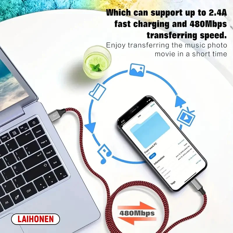 1M 2M 3M USB A To Lightning MFi Certified  Cable For iPhone 14 13 12 11 X XR Pro Max Fast Charging Cable Charger Data Wire Cord-5