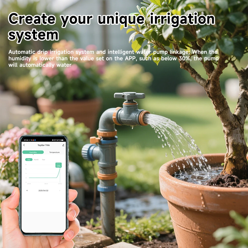 Tuya Wifi Soil Tester Sensor Real Time Test Humidity Temperature Moisture Sensor Remote Monitoring for Flower Potting Planting-6