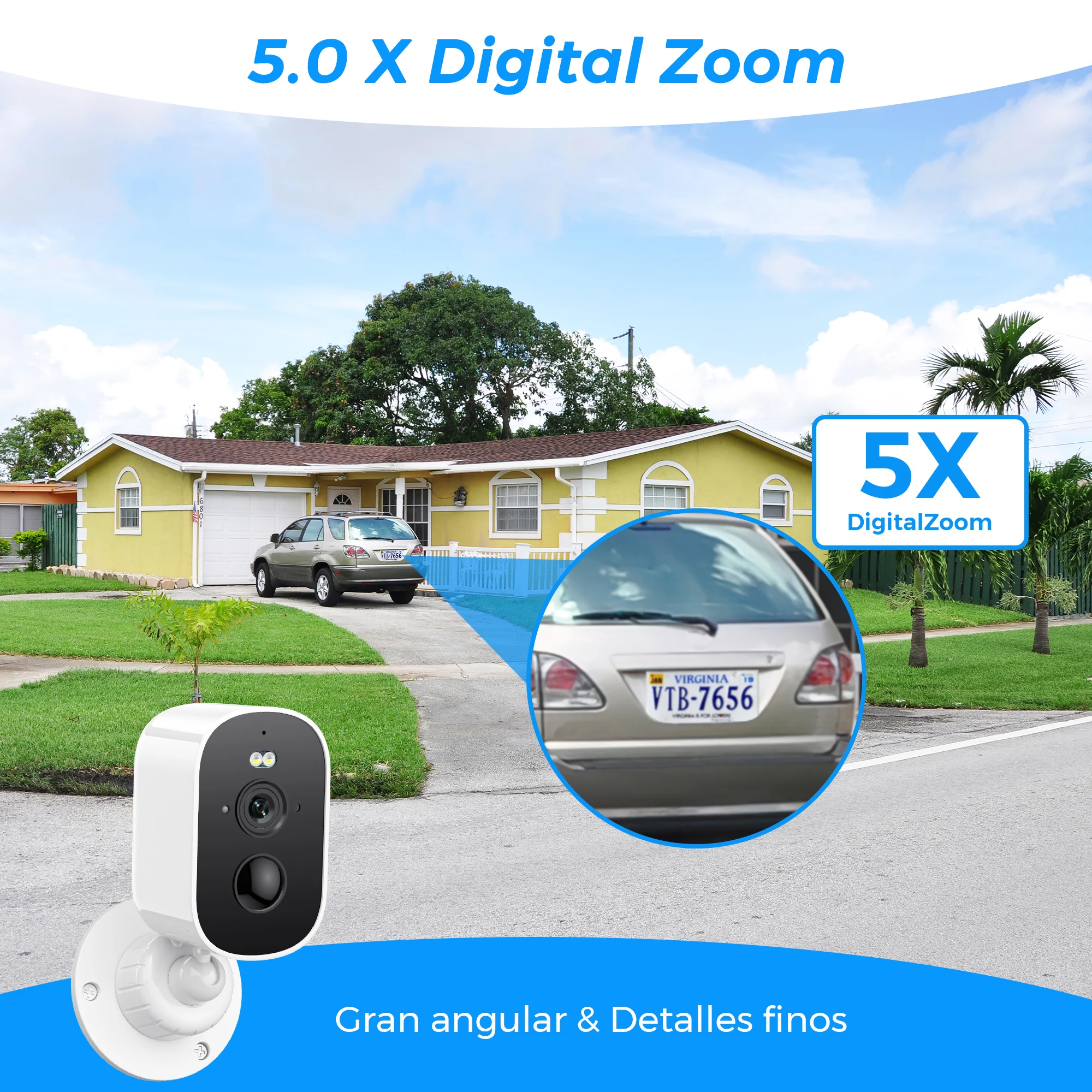 1080P WiFi Camera Solar Outdoor Wireless Battery Powered Bullet Security Camera PIR Motion Alarm Cloud Storage Two Way Audio-3