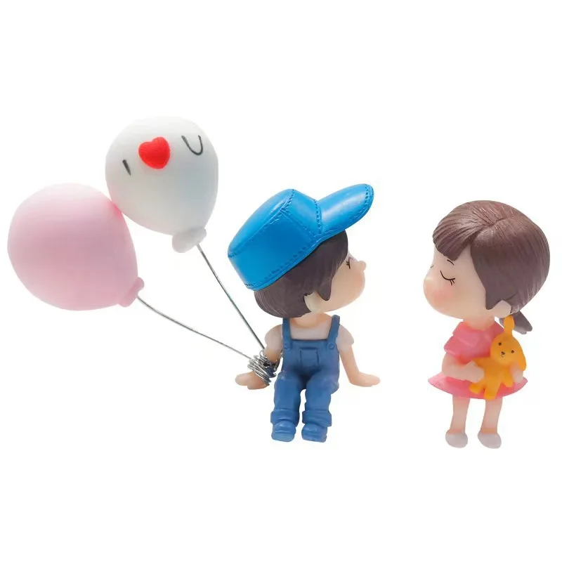Cute Cartoon Couples Car Decoration Accessories Romantic Figurines Balloon Ornament Auto Interior Dashboard Accessories Gifts-5