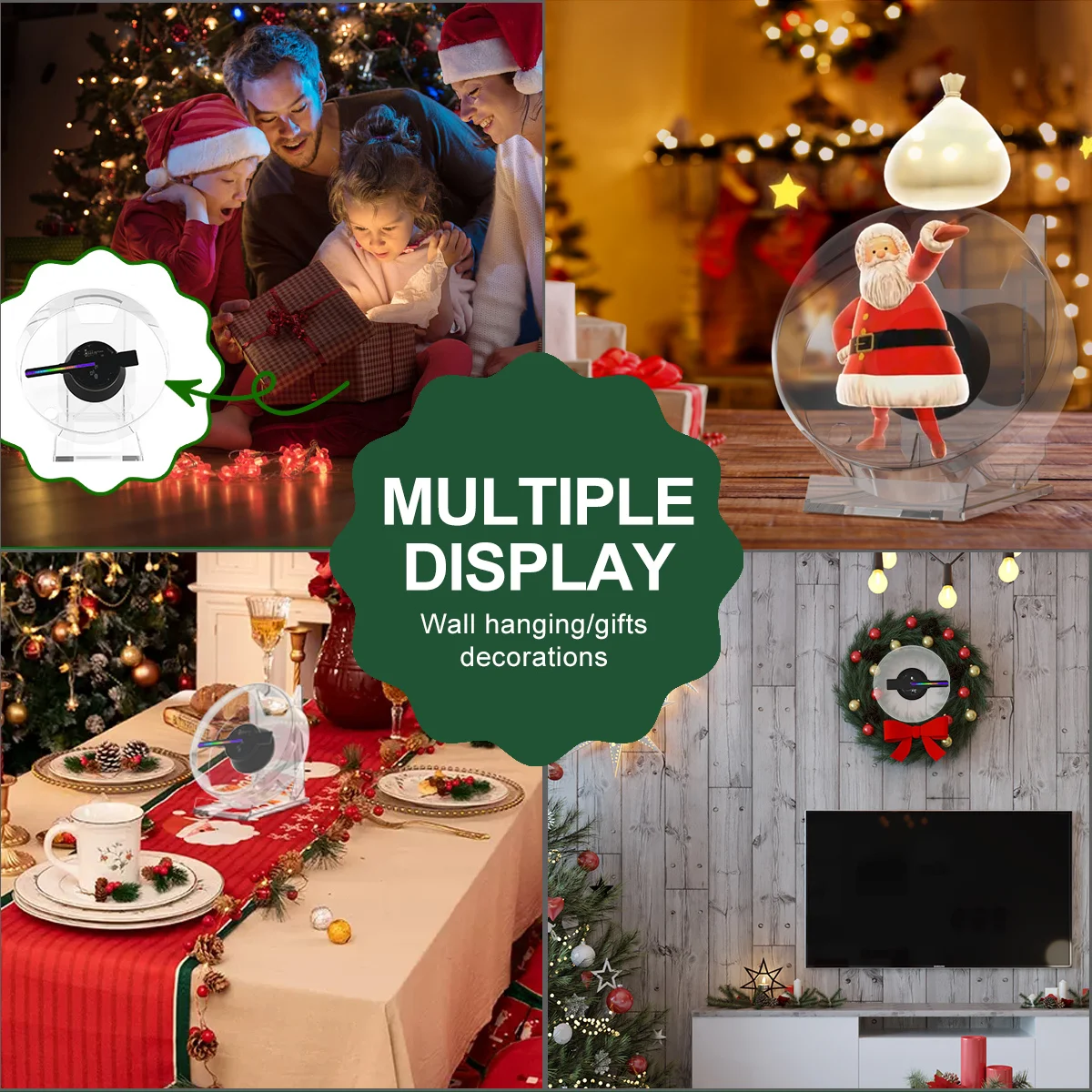 3D Holographic Projector Mini Led Hologram Fan Naked Eye Support Imaging Photos Video Display Desktop Advertising Machine-4