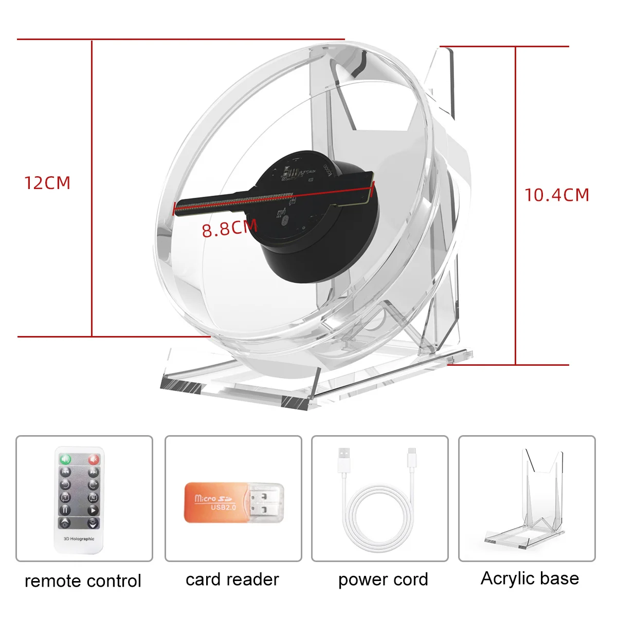 3D Holographic Projector Mini Led Hologram Fan Naked Eye Support Imaging Photos Video Display Desktop Advertising Machine-6