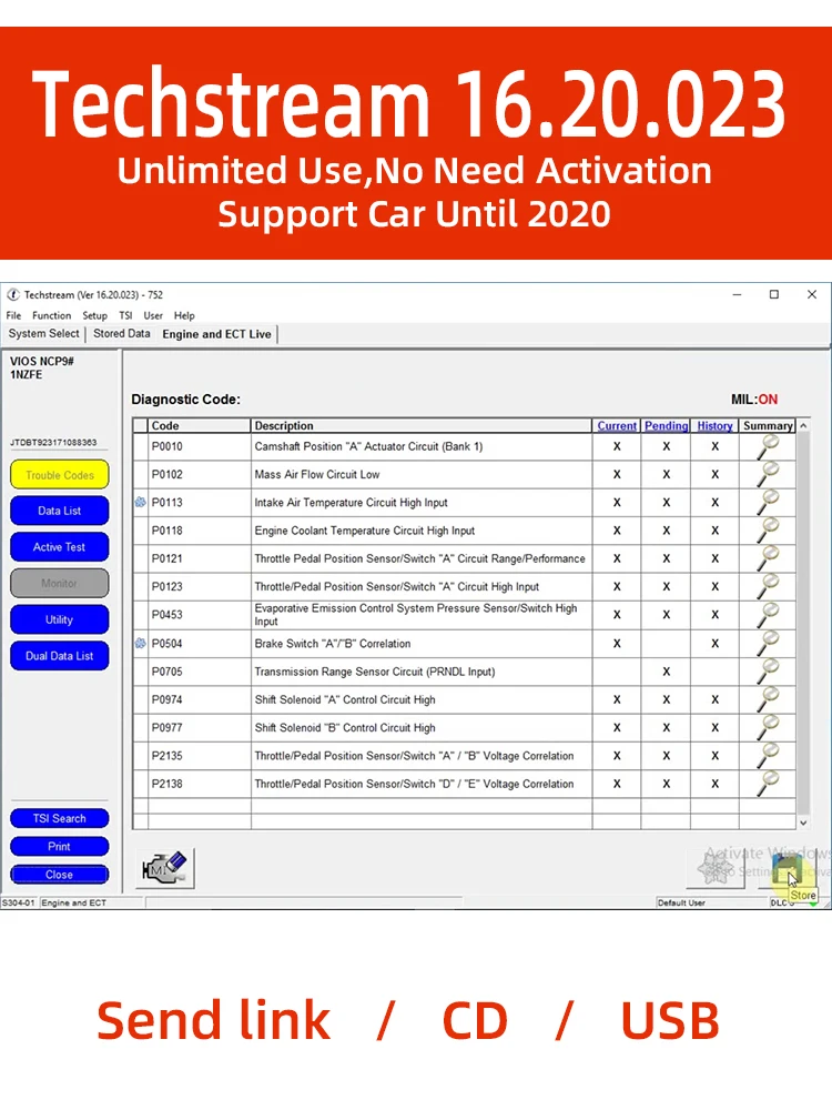 MINI VCI V16.20.023 And V16.00.017  For TOYOTA TIS Techstream Version Car Software Support 2020 Mini Vci Database-4