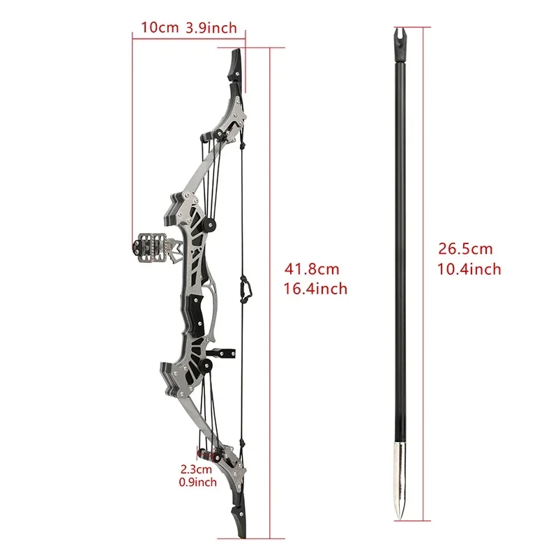 16.4inch Archery Mini Compound Bow Kit 16lbs Bow and Arrows Set Shooting Target Gift Game Bow Practice Accessories-6