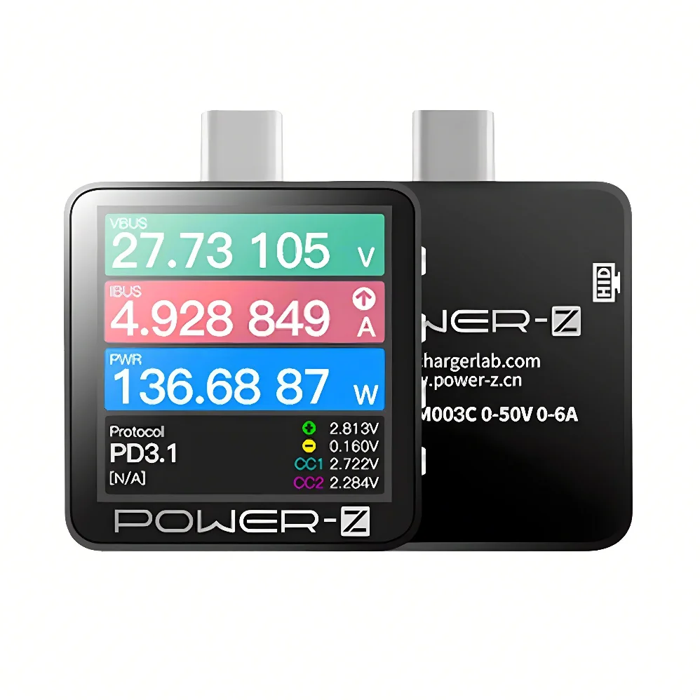 Power-Z KM003C Portable Type-C Fast Charging Tester PD3.1 QC5.0 240W Mxa Digital Voltmeter & Ammeter Power Bank Tester-4