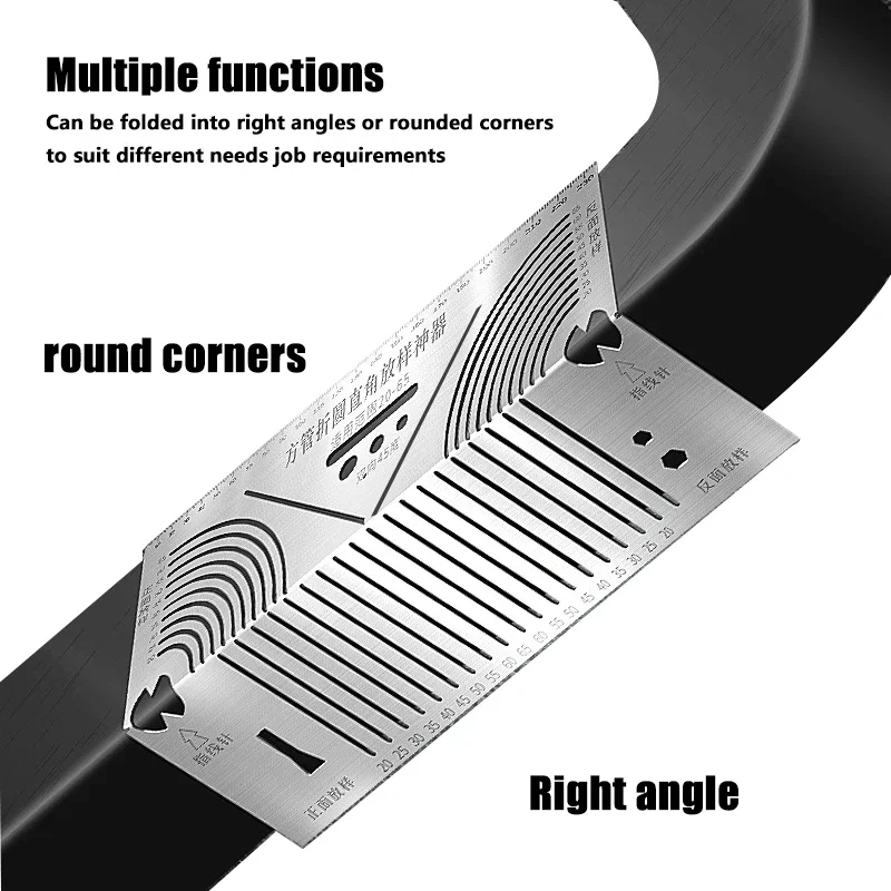 Angle & Arc Marking Tool Adjustable Linear Arc Dual-Purpose Scriber Pipe Cutting Measuring Tool for Metalworking Cutting Guide-5