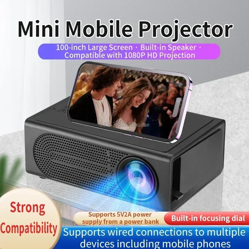 MINI Projector Home Cinema Theater Portable 3D LED Video Projectors Game Laser Beamer 4K 1080P Via HD Port Smart TV BOX-2